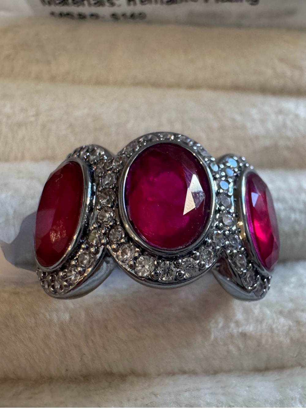She’s a Statement - Lab Pink Sapphire Hematite - OG Ring